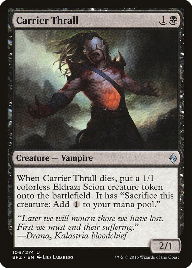 2015 Battle for Zendikar Carrier Thrall #106 uncommon card image