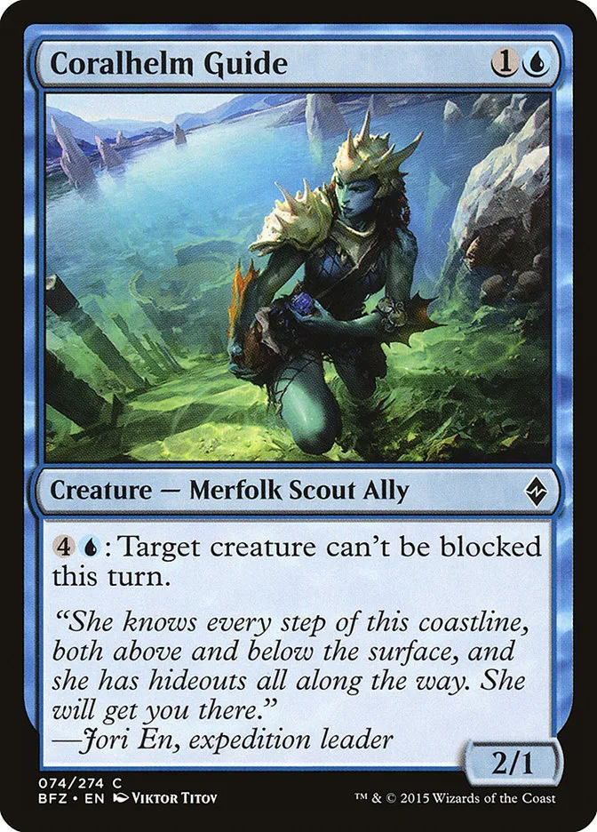 2015 Battle for Zendikar Coralhelm Guide #74 common card image