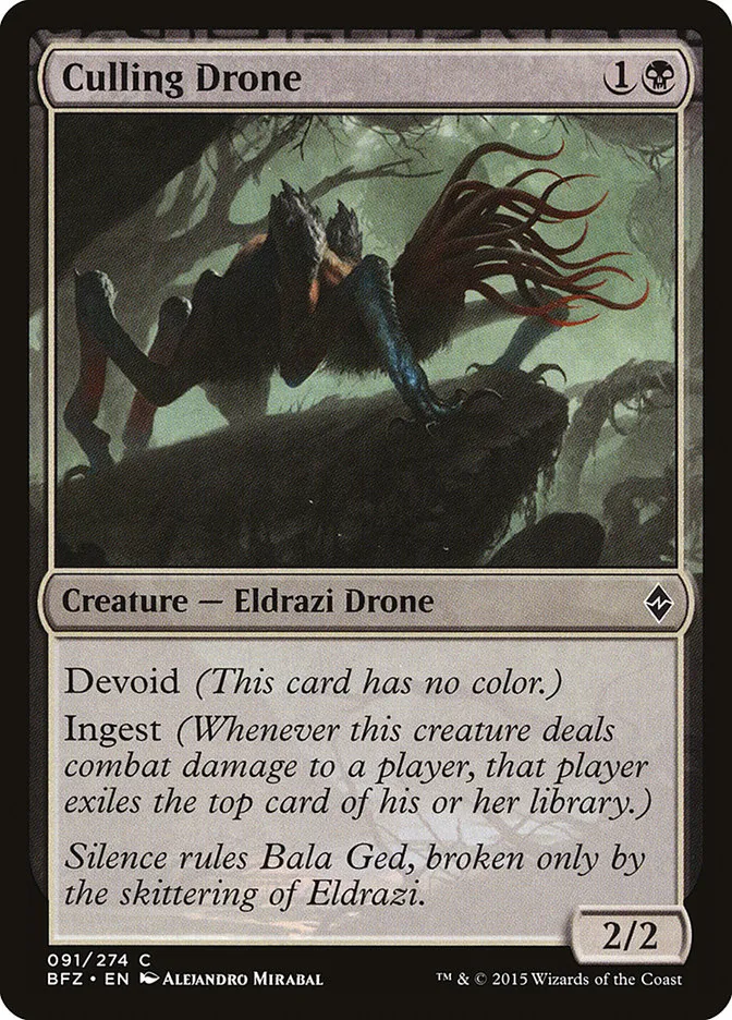 2015 Battle for Zendikar Culling Drone common #91 common card image