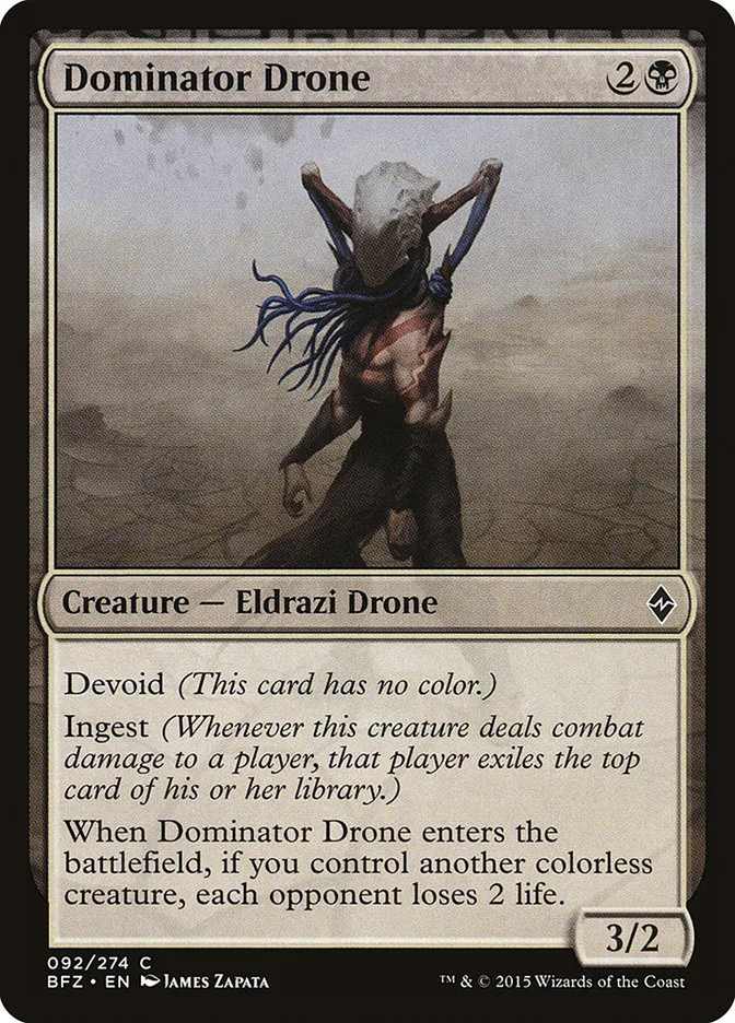 2015 Battle for Zendikar Dominator Drone #92 common card image