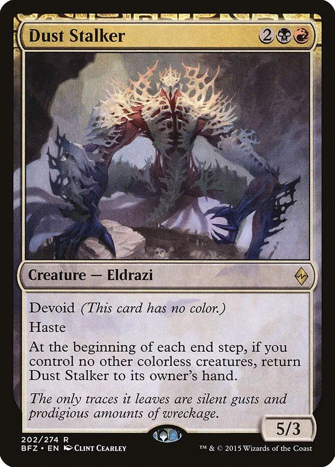 2015 Battle for Zendikar Dust Stalker #202 rare card image