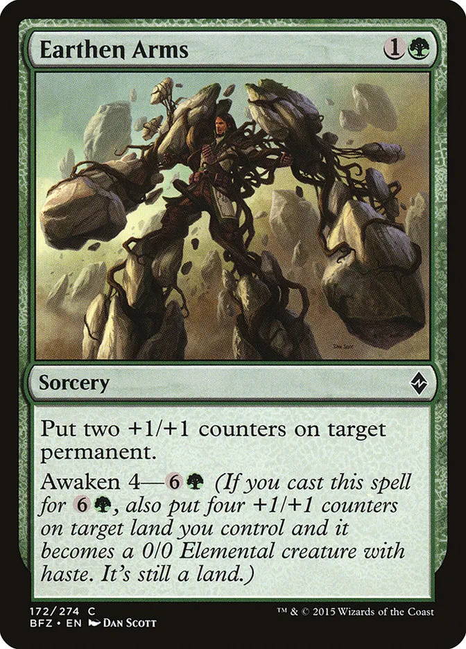 2015 Battle for Zendikar Earthen Arms #172 common card image