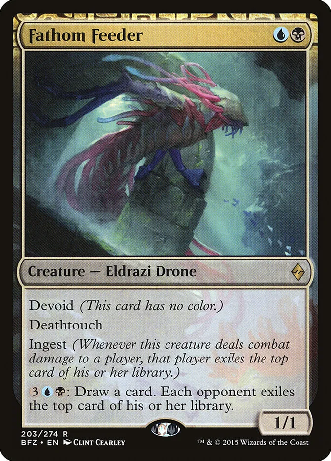 2015 Battle for Zendikar Fathom Feeder #203 rare card image