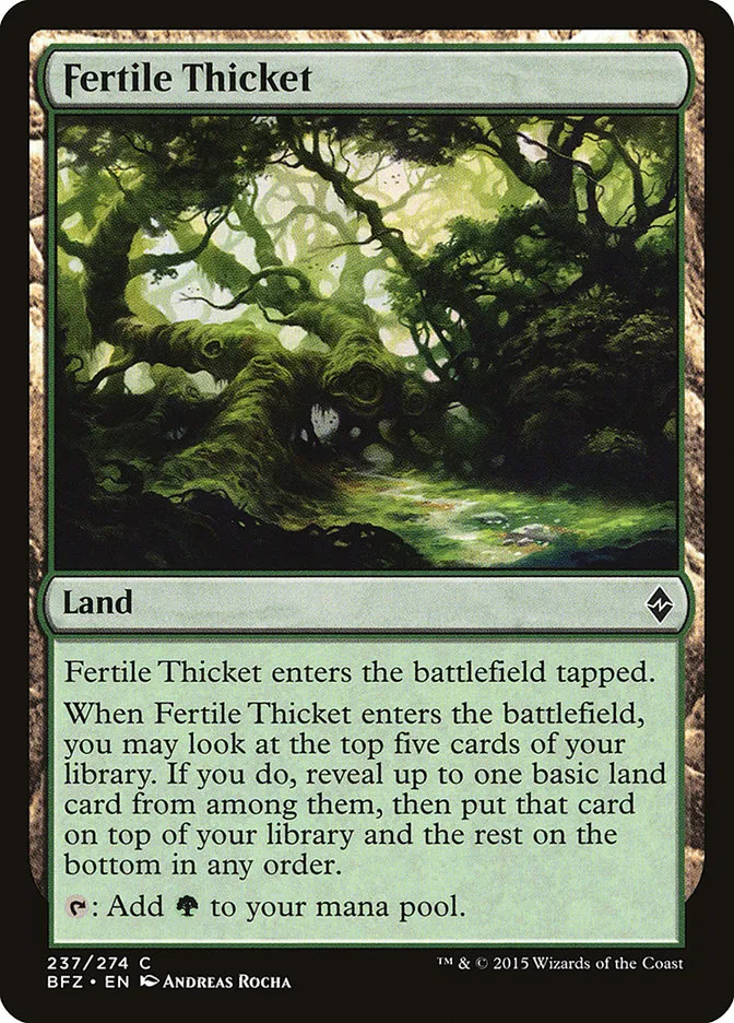 2015 Battle for Zendikar Fertile Thicket #237 common card image