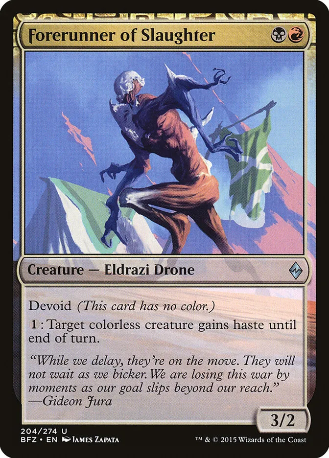 2015 Battle for Zendikar Forerunner of Slaughter #204 uncommon card image