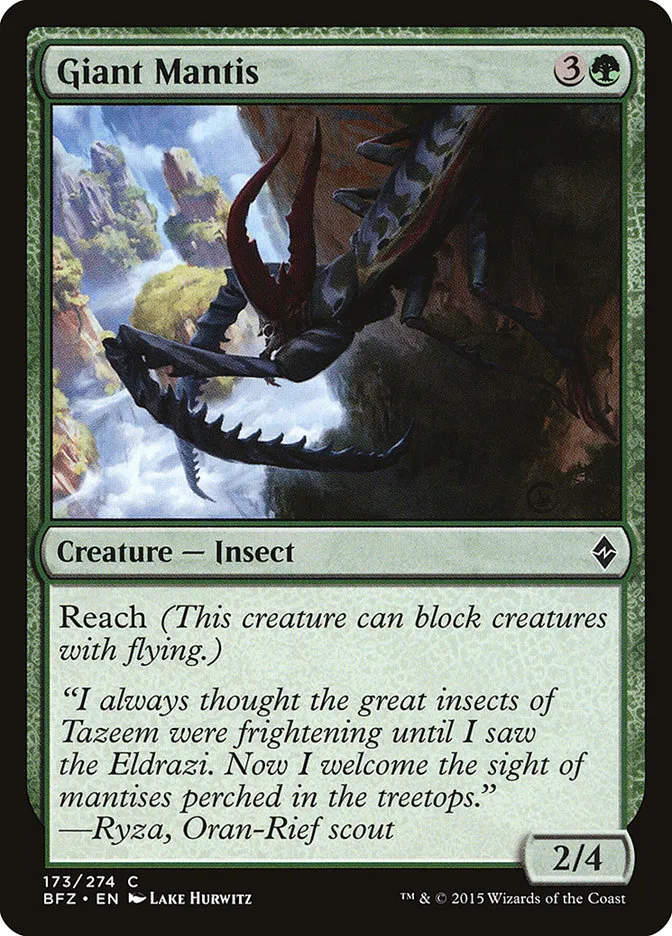 2015 Battle for Zendikar Giant Mantis #173 common card image