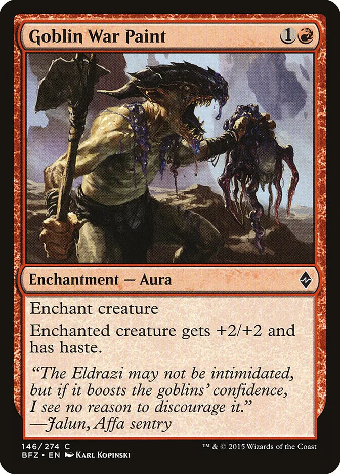 2015 Battle for Zendikar Goblin War Paint #146 common card image