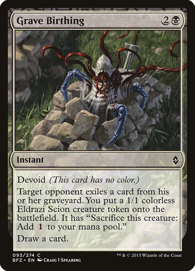 2015 Battle for Zendikar Grave Birthing common #93 common card image