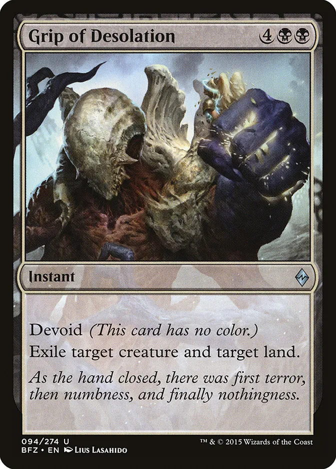 2015 Battle for Zendikar Grip of Desolation #94 uncommon card image