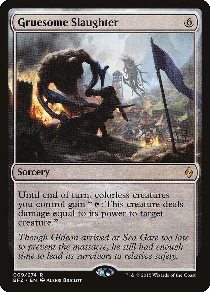 2015 Battle for Zendikar Gruesome Slaughter rare #9 rare card image