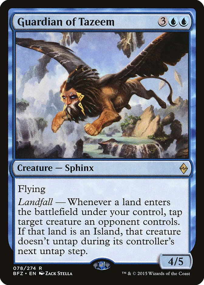 2015 Battle for Zendikar Guardian of Tazeem #78 rare card image