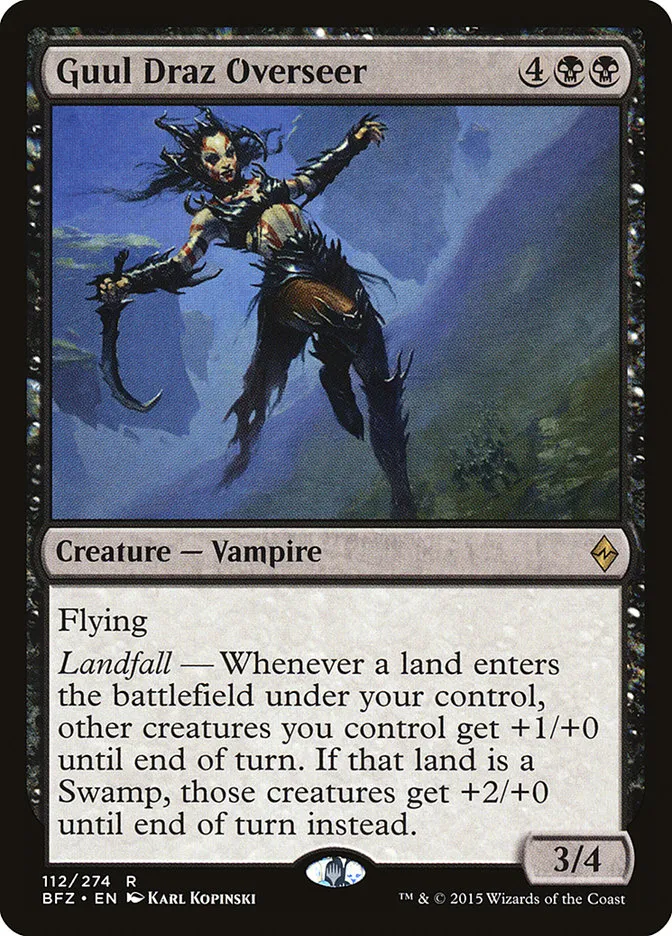 2015 Battle for Zendikar Guul Draz Overseer #112 rare card image