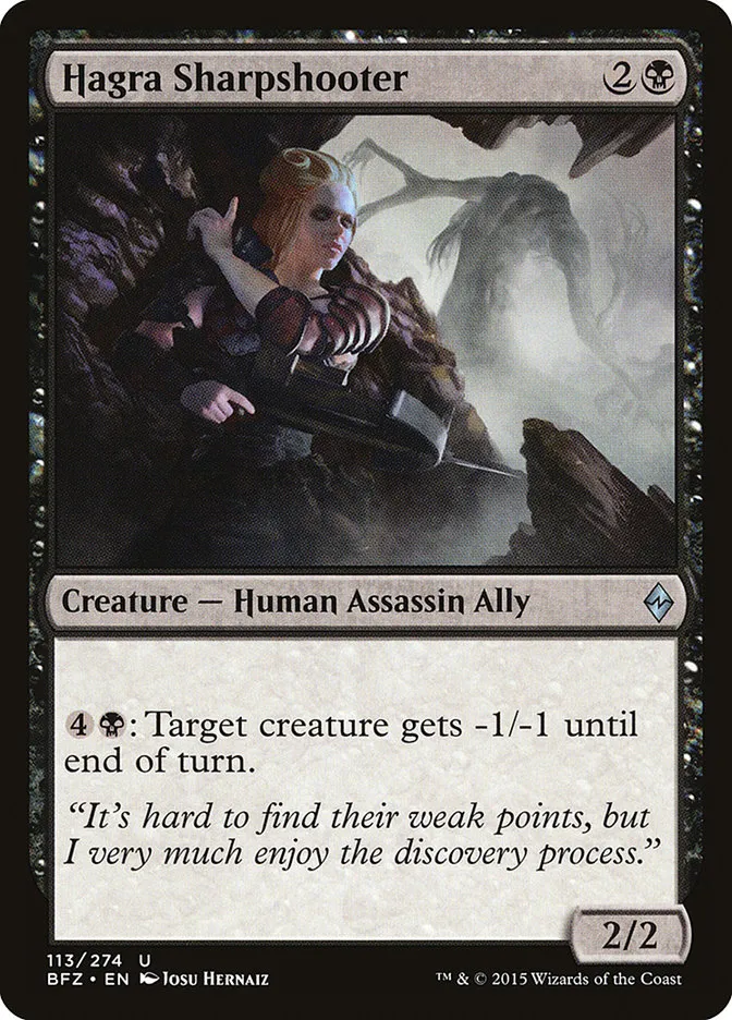 2015 Battle for Zendikar Hagra Sharpshooter #113 uncommon card image