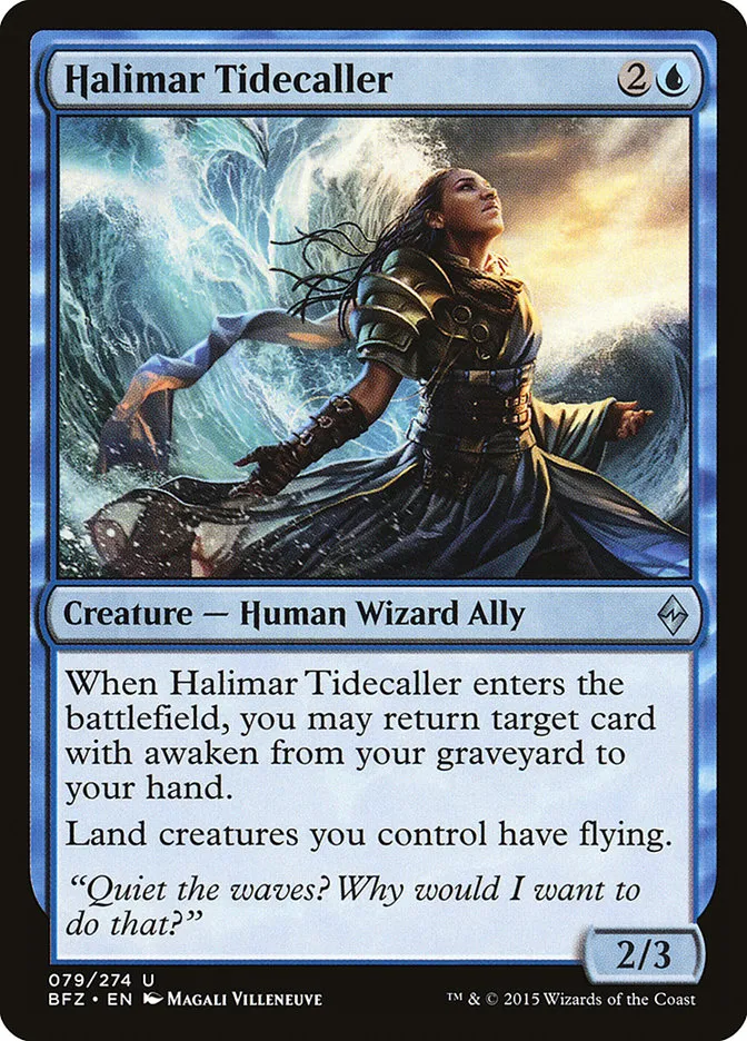 2015 Battle for Zendikar Halimar Tidecaller #79 uncommon card image