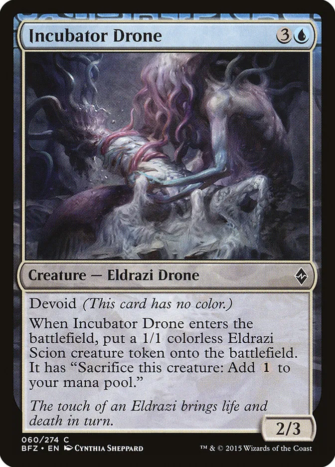 2015 Battle for Zendikar Incubator Drone #60 common card image