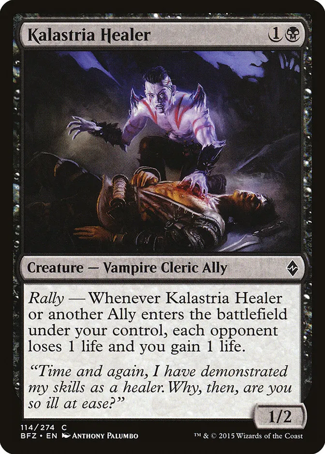 2015 Battle for Zendikar Kalastria Healer #114 common card image
