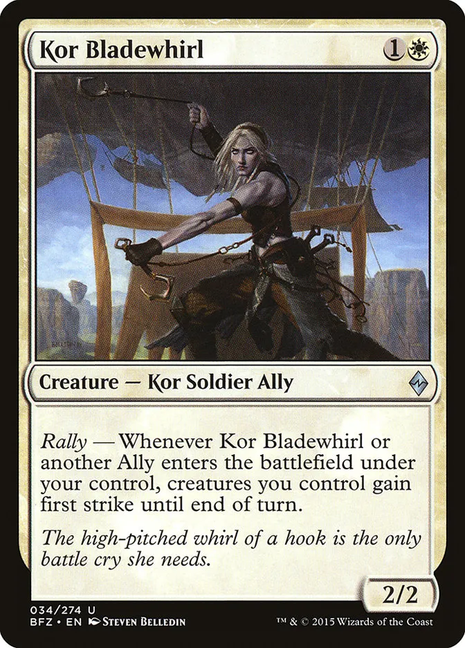 2015 Battle for Zendikar Kor Bladewhirl uncommon #34 uncommon card image