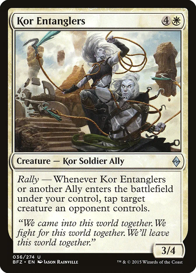 2015 Battle for Zendikar Kor Entanglers uncommon #36 uncommon card image