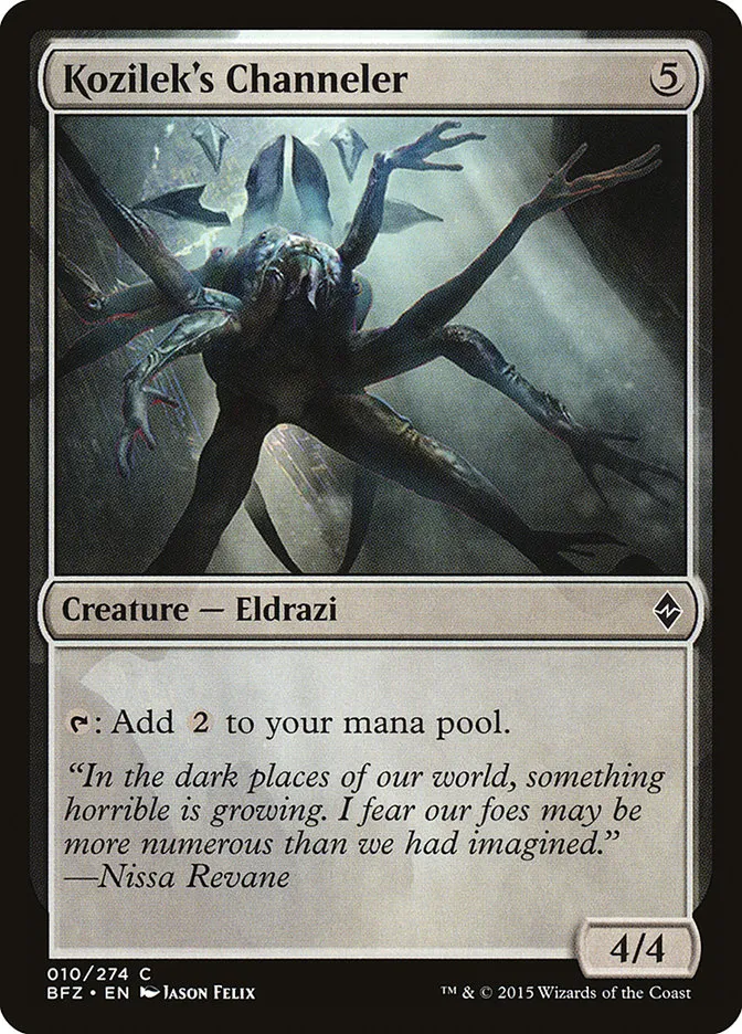 2015 Battle for Zendikar Kozilek's Channeler [Foil] common #10 common card image