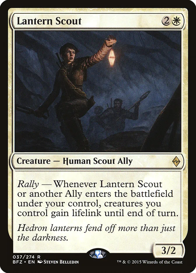 2015 Battle for Zendikar Lantern Scout rare #37 rare card image