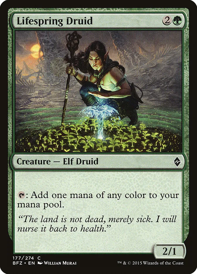 2015 Battle for Zendikar Lifespring Druid #177 common card image