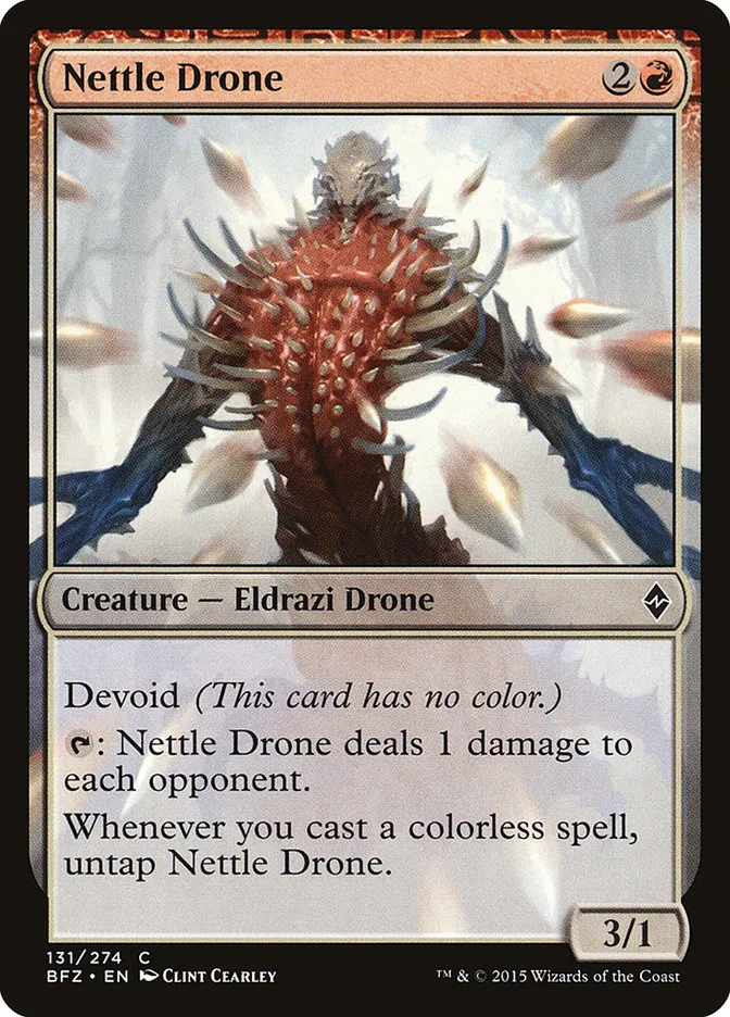2015 Battle for Zendikar Nettle Drone #131 common card image