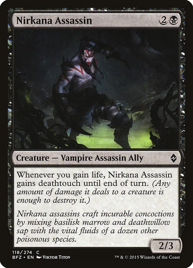 2015 Battle for Zendikar Nirkana Assassin #118 common card image