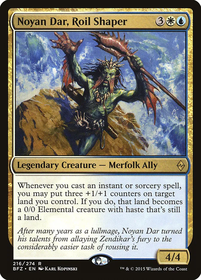 2015 Battle for Zendikar Noyan Dar, Roil Shaper #216 rare card image