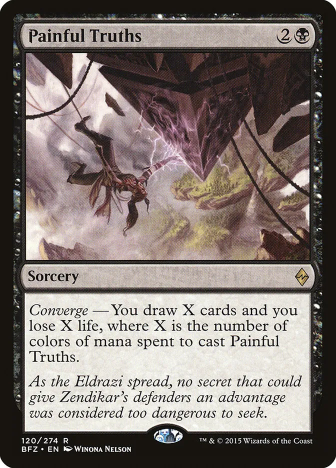 2015 Battle for Zendikar Painful Truths #120 rare card image