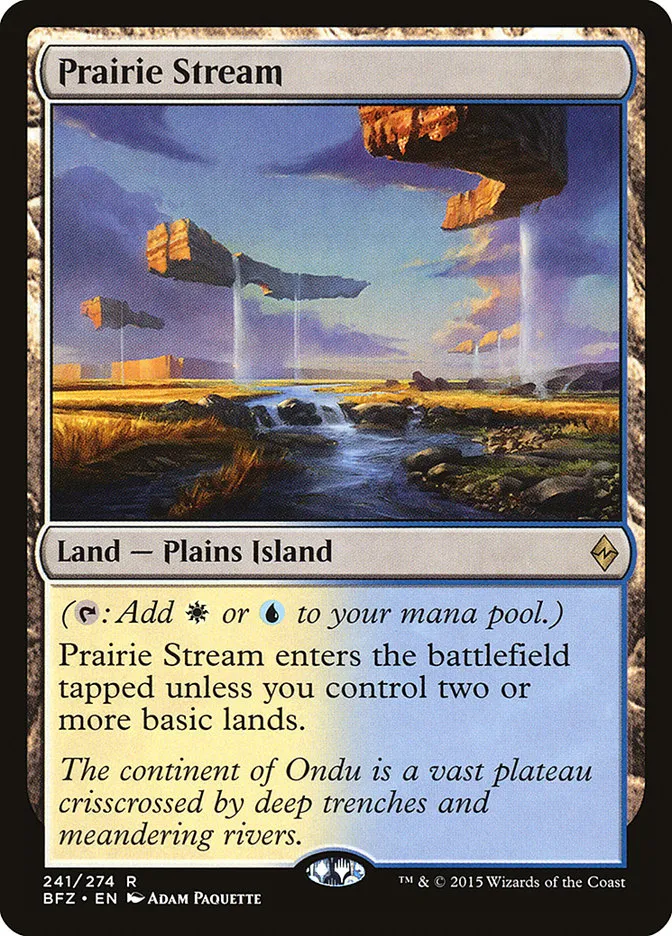 2015 Battle for Zendikar Prairie Stream #241 rare card image