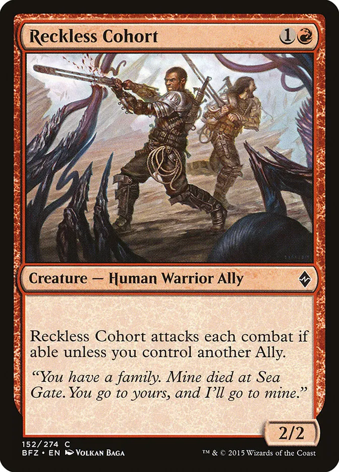 2015 Battle for Zendikar Reckless Cohort #152 common card image