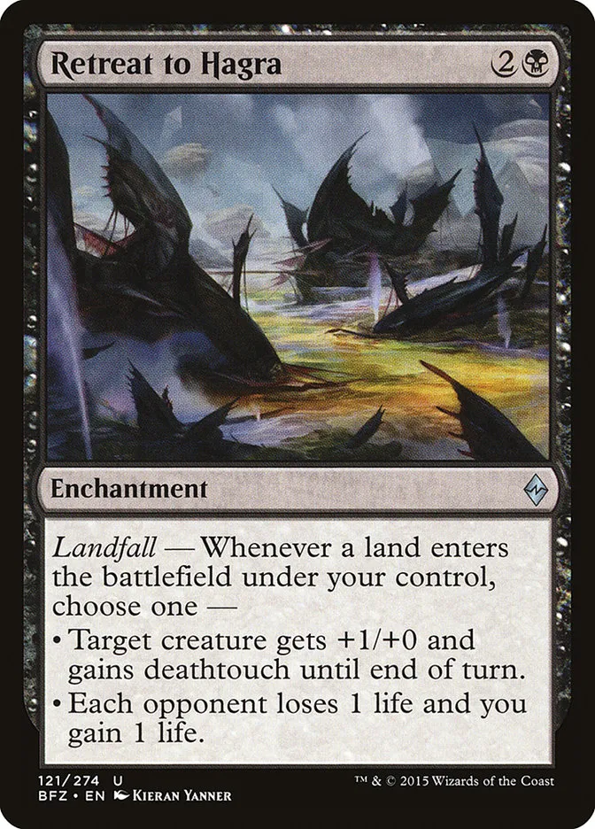 2015 Battle for Zendikar Retreat to Hagra #121 uncommon card image