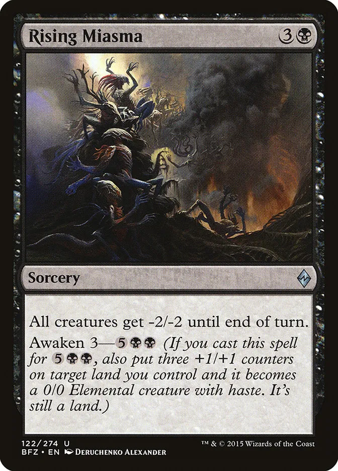 2015 Battle for Zendikar Rising Miasma #122 uncommon card image