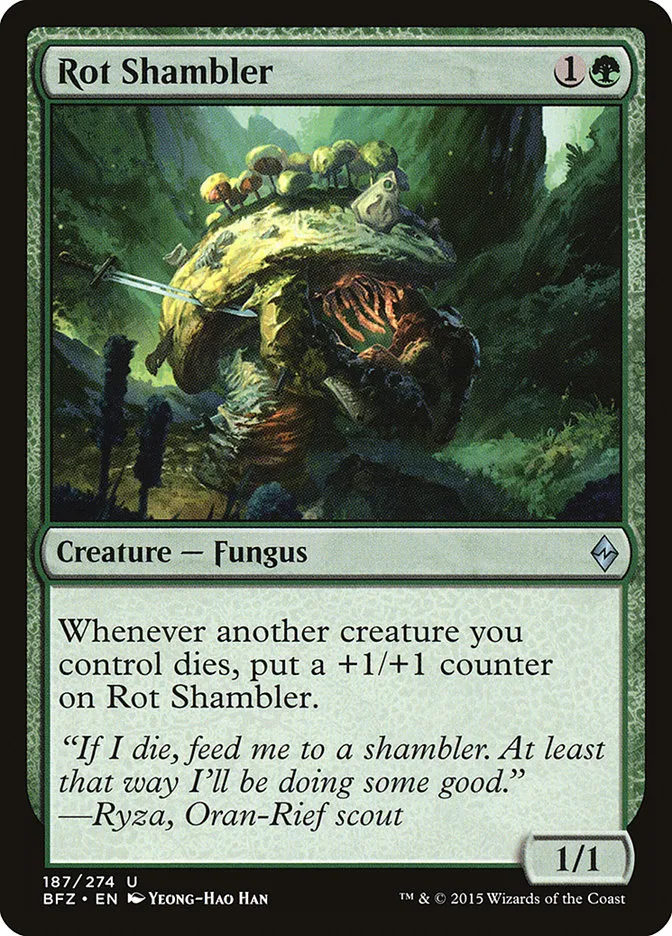 2015 Battle for Zendikar Rot Shambler #187 uncommon card image