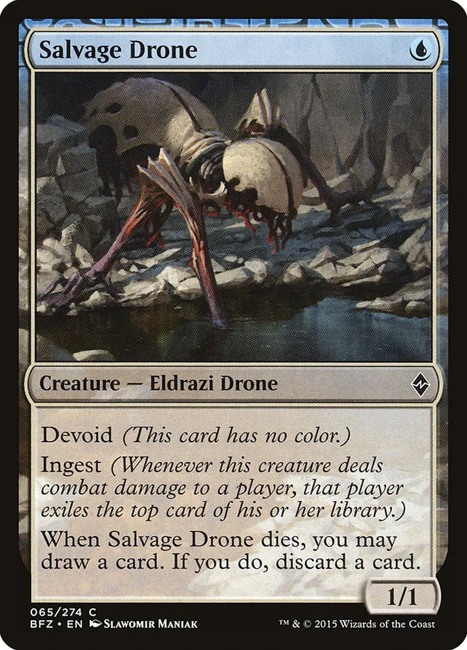 2015 Battle for Zendikar Salvage Drone #65 common card image