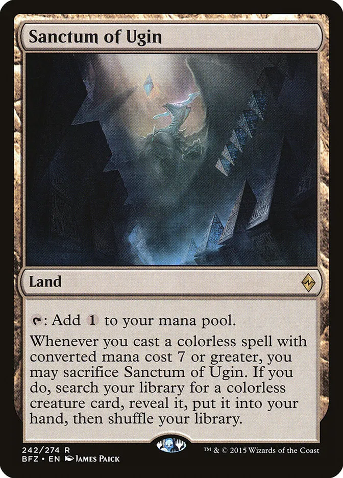 2015 Battle for Zendikar Sanctum of Ugin [Prerelease] rare #242 rare card image