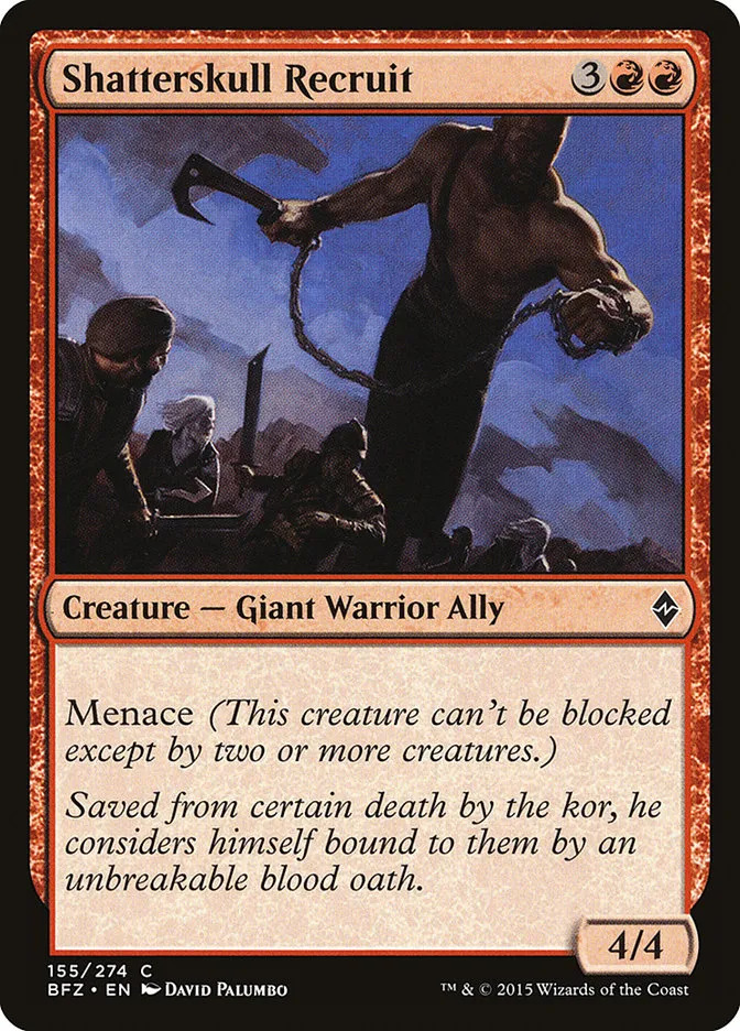 2015 Battle for Zendikar Shatterskull Recruit #155 common card image