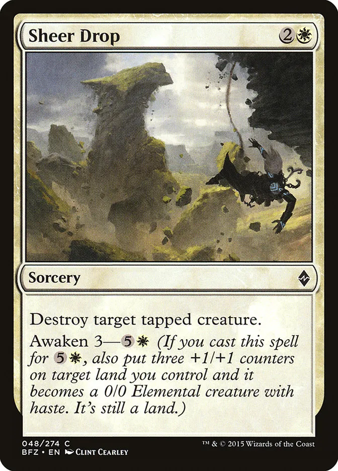2015 Battle for Zendikar Sheer Drop common #48 common card image