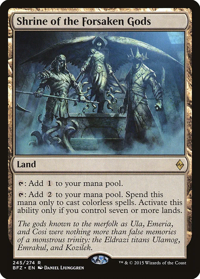 2015 Battle for Zendikar Shrine of the Forsaken Gods #245 rare card image