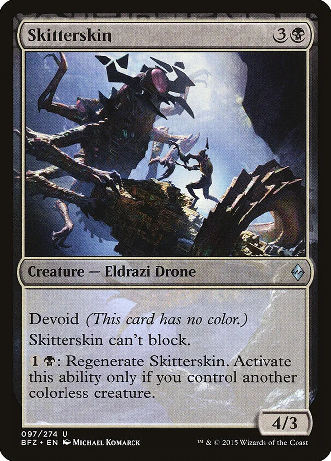 2015 Battle for Zendikar Skitterskin #97 uncommon card image