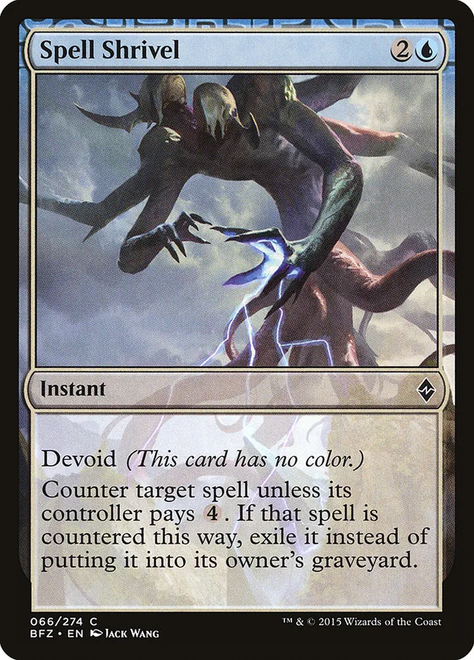 2015 Battle for Zendikar Spell Shrivel #66 common card image