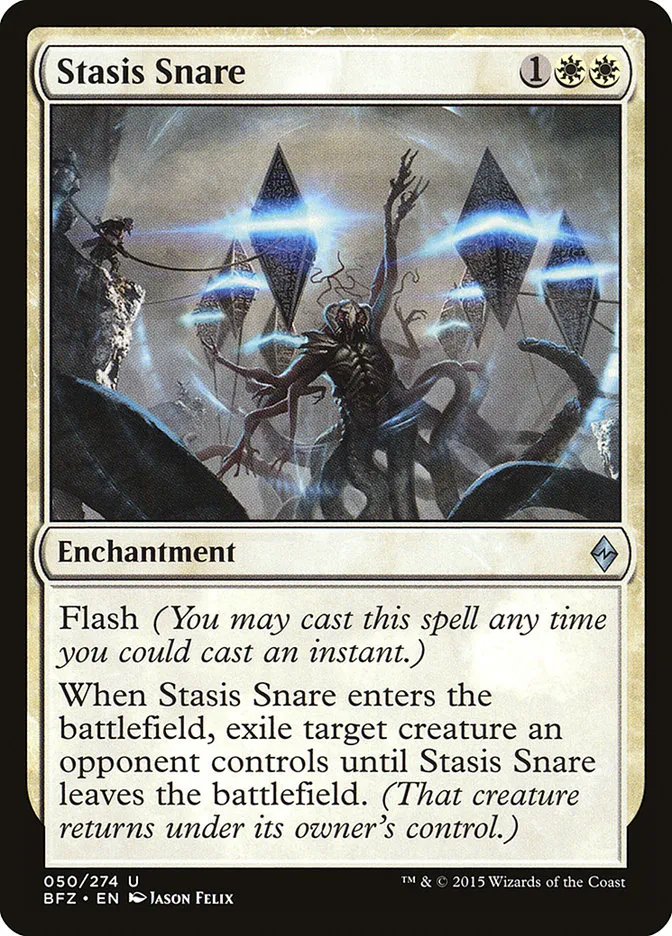2015 Battle for Zendikar Stasis Snare [Promo] uncommon #50 uncommon card image