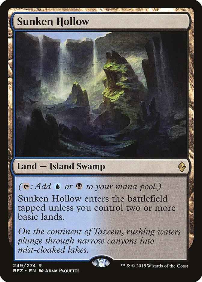 2015 Battle for Zendikar Sunken Hollow #249 rare card image