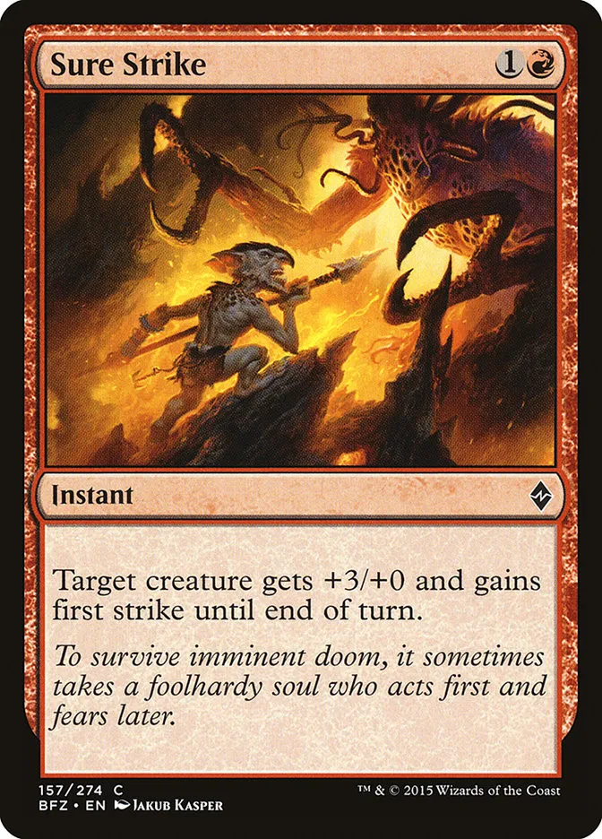 2015 Battle for Zendikar Sure Strike #157 common card image