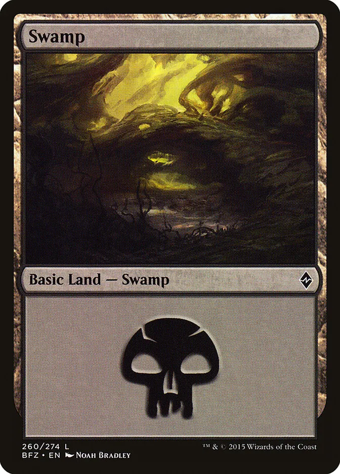 2015 Battle for Zendikar Swamp #260a common card image