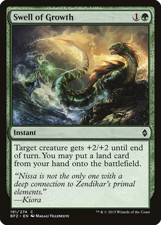 2015 Battle for Zendikar Swell of Growth #191 common card image