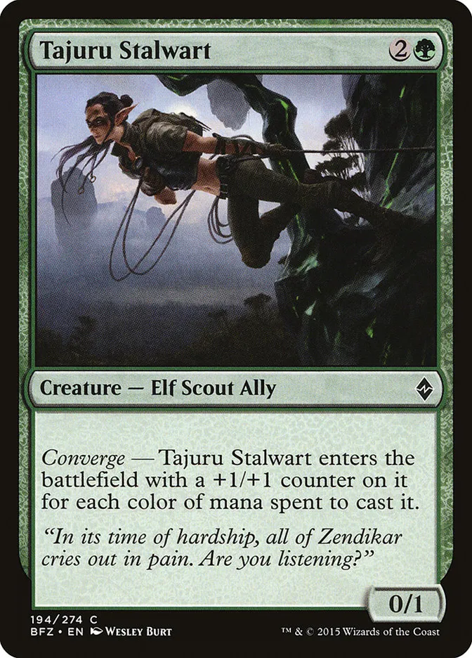 2015 Battle for Zendikar Tajuru Stalwart #194 common card image