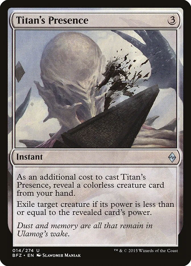 2015 Battle for Zendikar Titan's Presence uncommon #14 uncommon card image