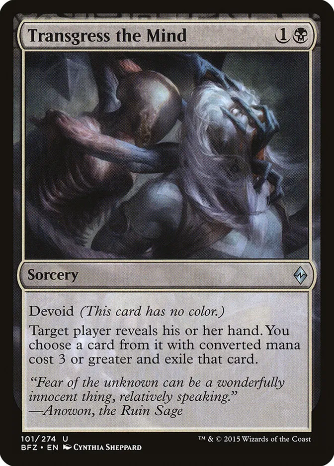 2015 Battle for Zendikar Transgress the Mind [Foil] uncommon #101 uncommon card image