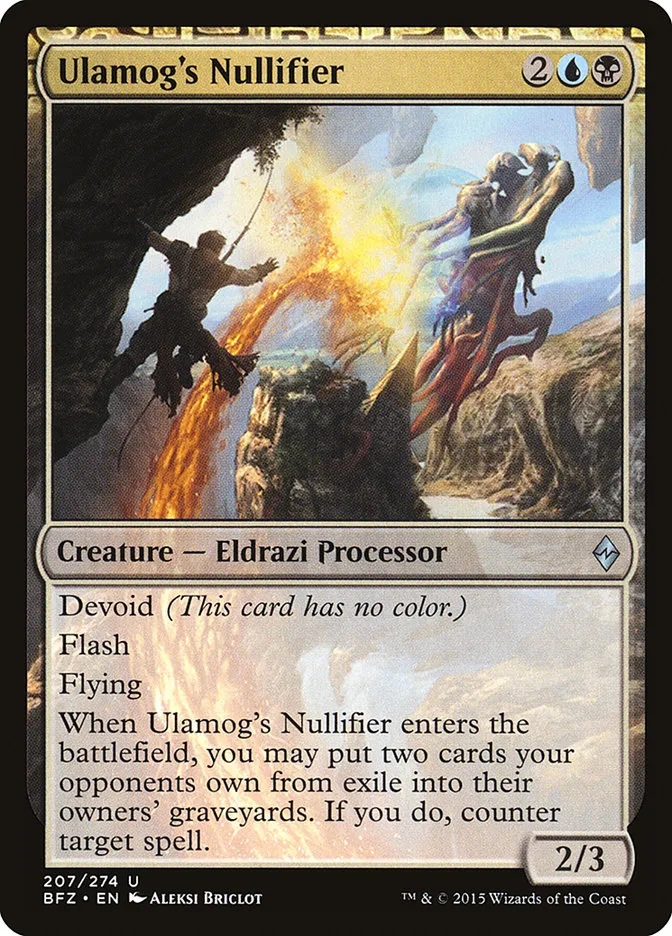 2015 Battle for Zendikar Ulamog's Nullifier uncommon #207 uncommon card image